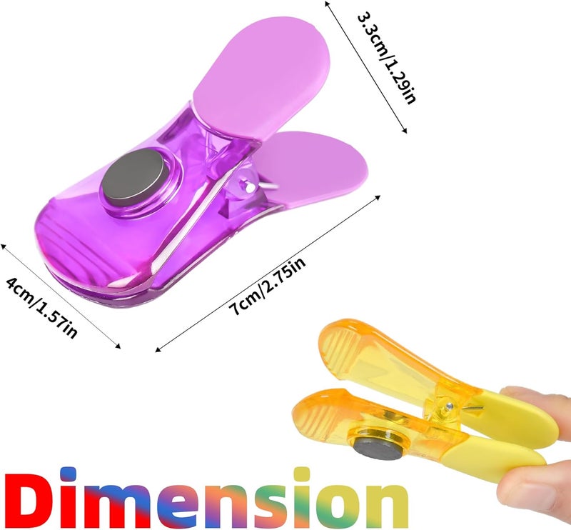 Ninth Five Bag Clips, 12 Pack Food Chip Snack Bag Sealing Clips, Color Refrigerator Magnet Air-Tight Clip for Home Kitchen Storage - Image 2